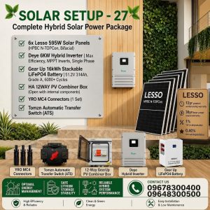 Solar Package 27 — Deye 6 kW + GearUP 16 kWh + 6 × Lesso 595 W
