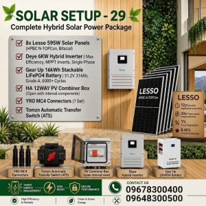 Solar Package 29 — Deye 6 kW + GearUP 16 kWh + 8 × Lesso 595 W
