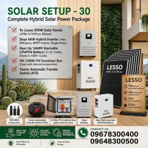 Solar Package 30 — Deye 6 kW + GearUP 16 kWh + 9 × Lesso 595 W